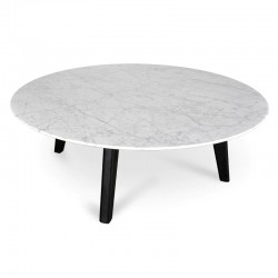 Hunter Polished Italian Carrara Marble Coffee Table – 100cm Dia